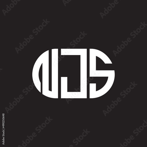 NJS letter logo design on black background. NJS creative initials letter logo concept. NJS letter design. photo