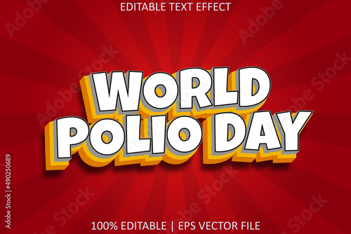 World Polio Day Cartoon Style Editable Text Effect