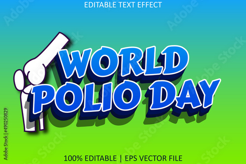 World Polio Day With Modern Style Editable Text Effect