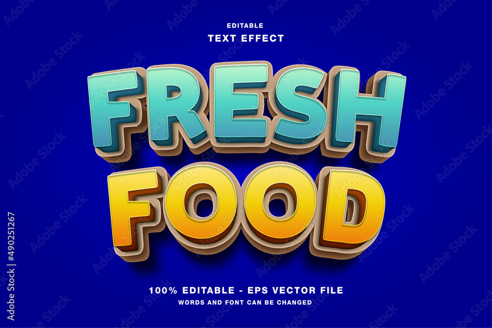 Fresh Food 3d Editable Text Effect Fresh Food 3d Editable Text Effect