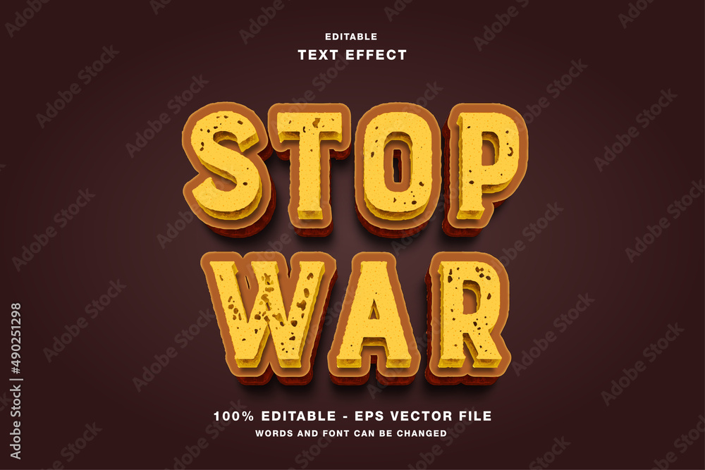 Stop War 3D Editable Text Effect Stop War 3D Editable Text Effect