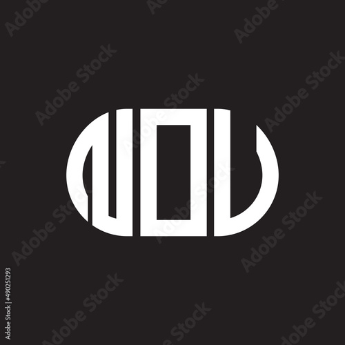 NOU letter logo design on black background. NOU creative initials letter logo concept. NOU letter design.