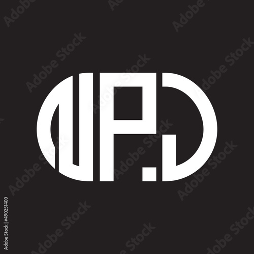 NPJ letter logo design on black background. NPJ creative initials letter logo concept. NPJ letter design. photo