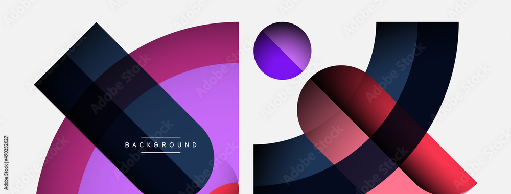Geometric abstract background. Round shapes, circles, lines composition for wallpaper banner background or landing page Geometric abstract background. Round shapes, circles, lines composition for wallpaper banner background or landing page