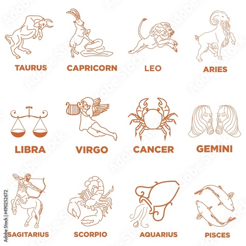 Zodiac Astrological sign, Zodiac Signs Set, Zodiac Sign simbol, logo, horoskop, zodiak china
