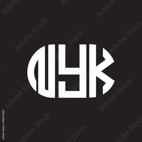 NYK letter logo design on black background. NYK creative initials letter logo concept. NYK letter design. photo
