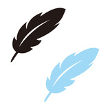 Feather icon set vector illustration sign on white background