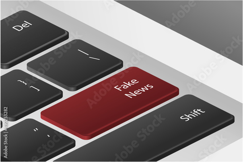 Fake news key isometric illustration