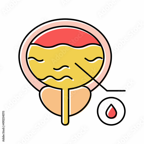 blood in urine color icon vector illustration