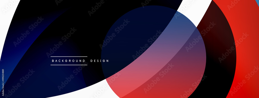Abstract background with color geometric shapes. Beautiful minimal backdrop with round shapes circles and lines. Geometrical design. Vector illustration Abstract background with color geometric shapes. Beautiful minimal backdrop with round shapes circles and lines. Geometrical design. Vector illustration