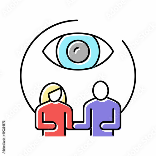 conjugal supervision color icon vector illustration