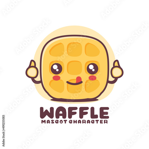 waffle cartoon mascot, suitable for, logos, prints, stickers, etc