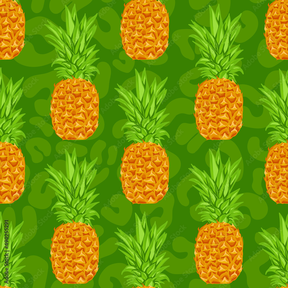 pineapple and flowers drawing seamless design pineapple and flowers drawing seamless design