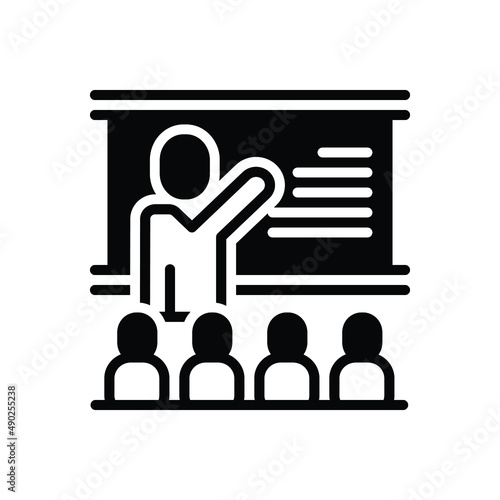 Black solid icon for lectures
