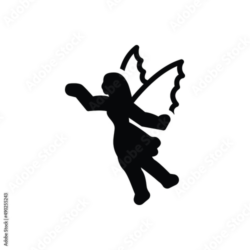 Black solid icon for fairy
