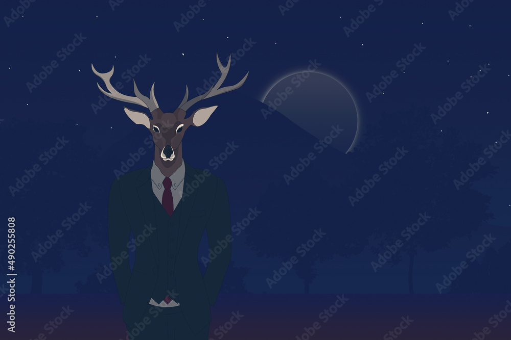 deer in the woods, the forest in the mountains deer in the woods, the forest in the mountains