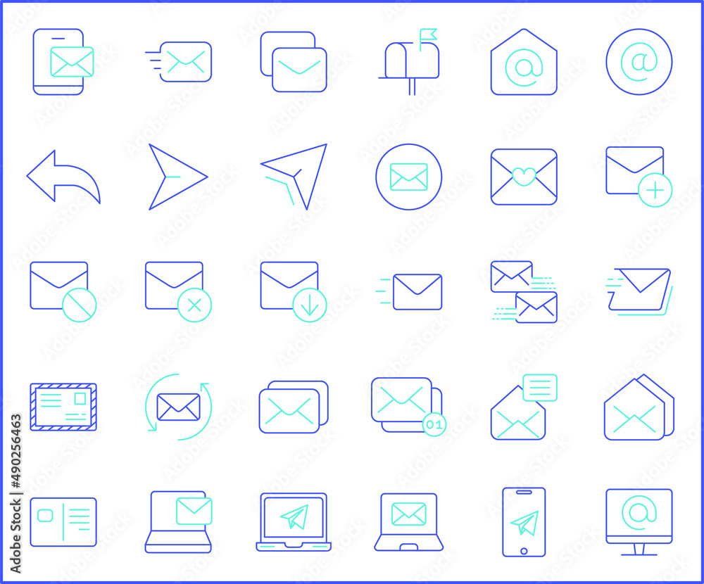 Set of mail and letter icons line style.It contains such Icons as Envelope, e-mail, Mailbox, essential, contact, newsletter, subscribe and other elements. Set of mail and letter icons line style.It contains such Icons as Envelope, e-mail, Mailbox, essential, contact, newsletter, subscribe and other elements.