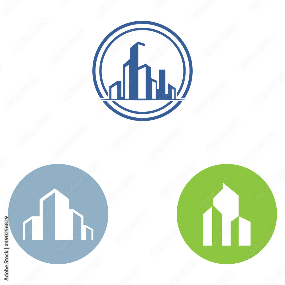 city skyline, city silhouette, modern city and city center. With logo design concept, icon and symbol illustration template. city skyline, city silhouette, modern city and city center. With logo design concept, icon and symbol illustration template.
