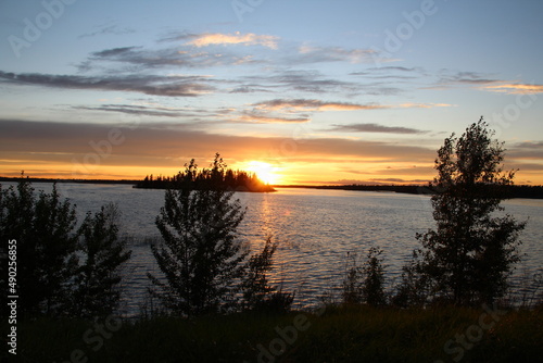 sunset over lake, Elk Island National Park, Alberta © Michael Mamoon