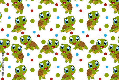 cute turtle animal cartoon pattern