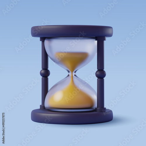 3D icon of sandglass, Time and history concept