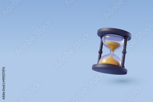 3D icon of sandglass, Time and history concept