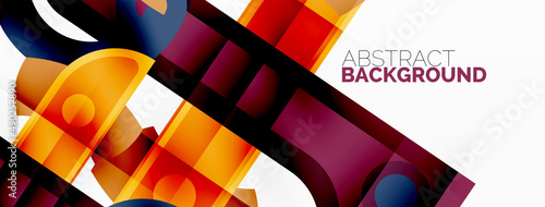 Color geometric stripes, lines abstract background. Minimal geometric template for wallpaper, banner, presentation