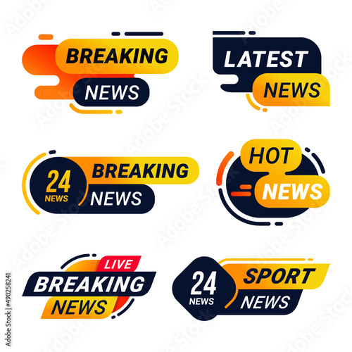 Breaking News Tag, vector and shapes design