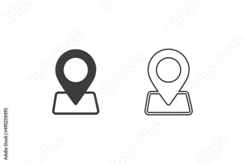 Location pointer icons flat design or Location pointer icons. 2 style of location pointer icons isolated on white background.