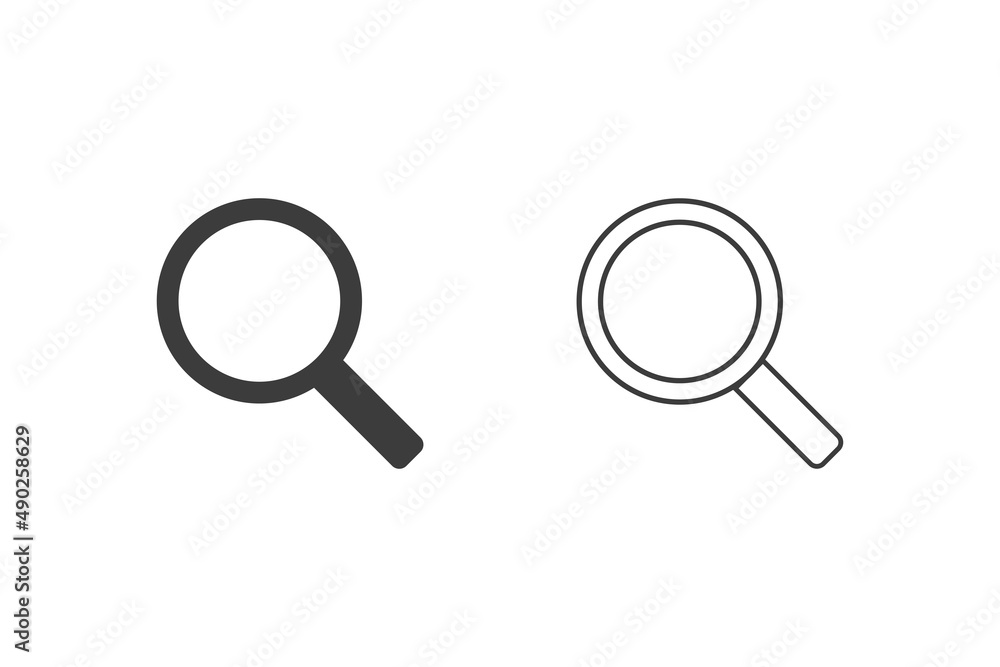 Search flat design or Search icons. 2 style of search isolated on white background. Search flat design or Search icons. 2 style of search isolated on white background.