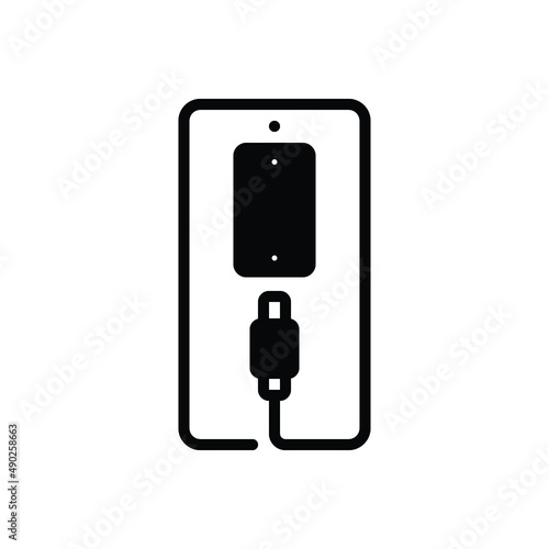 Black solid icon for connector