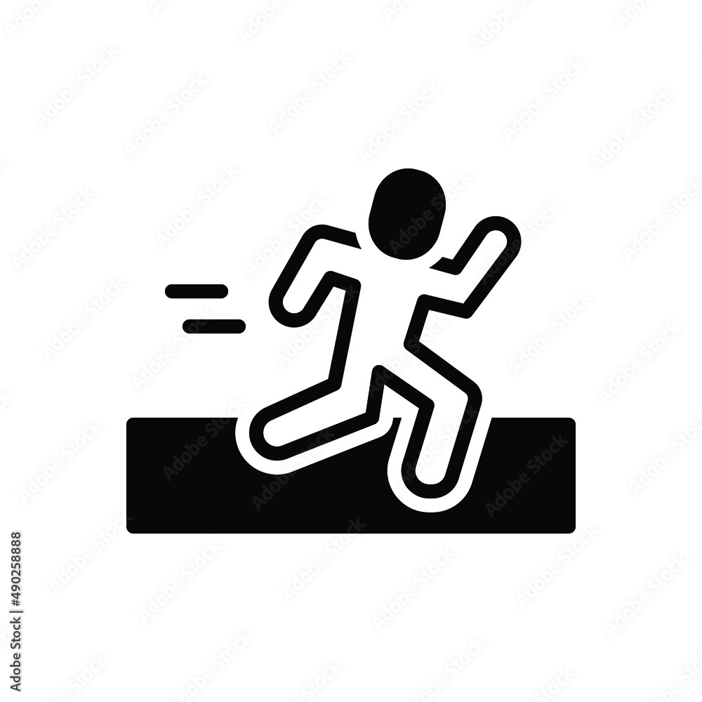 Black solid icon for runner