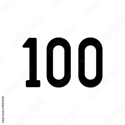 Black solid icon for hundres