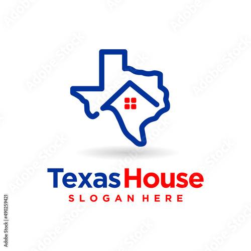 texas map logo with home concept