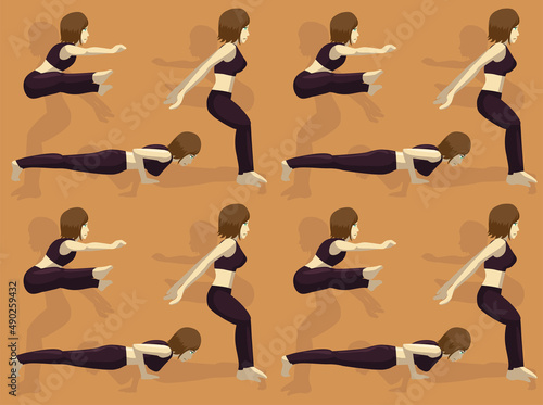 Gymnastic Moves Straddle Jump Seamless Wallpaper Background