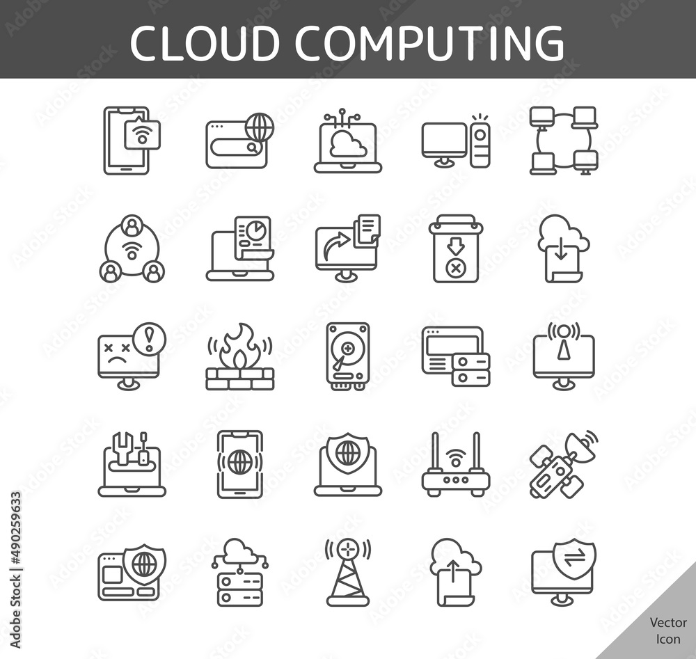 cloud computing icon set, isolated outline icon in light background, perfect for website, blog, logo, graphic design, social media, UI, mobile app, EPS vector illustration cloud computing icon set, isolated outline icon in light background, perfect for website, blog, logo, graphic design, social media, UI, mobile app, EPS vector illustration