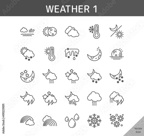 weather 1 icon set, isolated outline icon in light background, perfect for website, blog, logo, graphic design, social media, UI, mobile app, EPS vector illustration