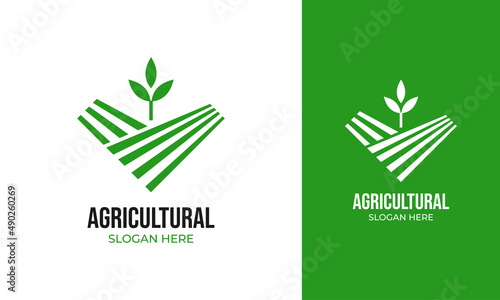 Agriculture logo with plant icon