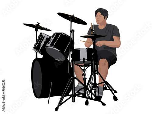 Drummer on illustration graphic vector