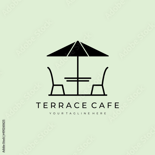Terrace cafe logo vector illustration design