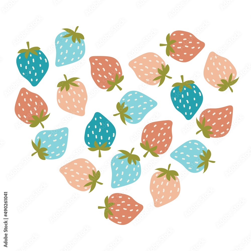 Cute T-shirt design for kids. Hand-drawn style. Vector template with Strawberry illustration. Can be used for fashion print design, kids wear, girls clothes, poster, nursery wall decor, postcards. Cute T-shirt design for kids. Hand-drawn style. Vector template with Strawberry illustration. Can be used for fashion print design, kids wear, girls clothes, poster, nursery wall decor, postcards.