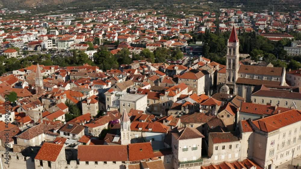 Magnificent Old Architecture In Trogir Croatia - aerial shot Magnificent Old Architecture In Trogir Croatia - aerial shot