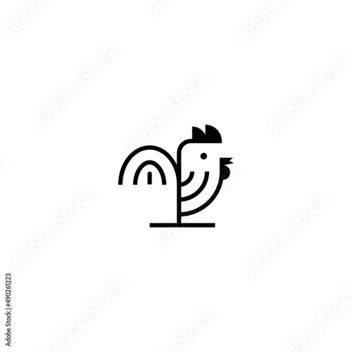 Chicken Logo icon design concept. good for rooster restaurant and chicken farm. vector illustration