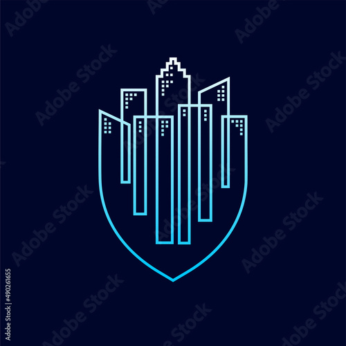 building logo with shield concept