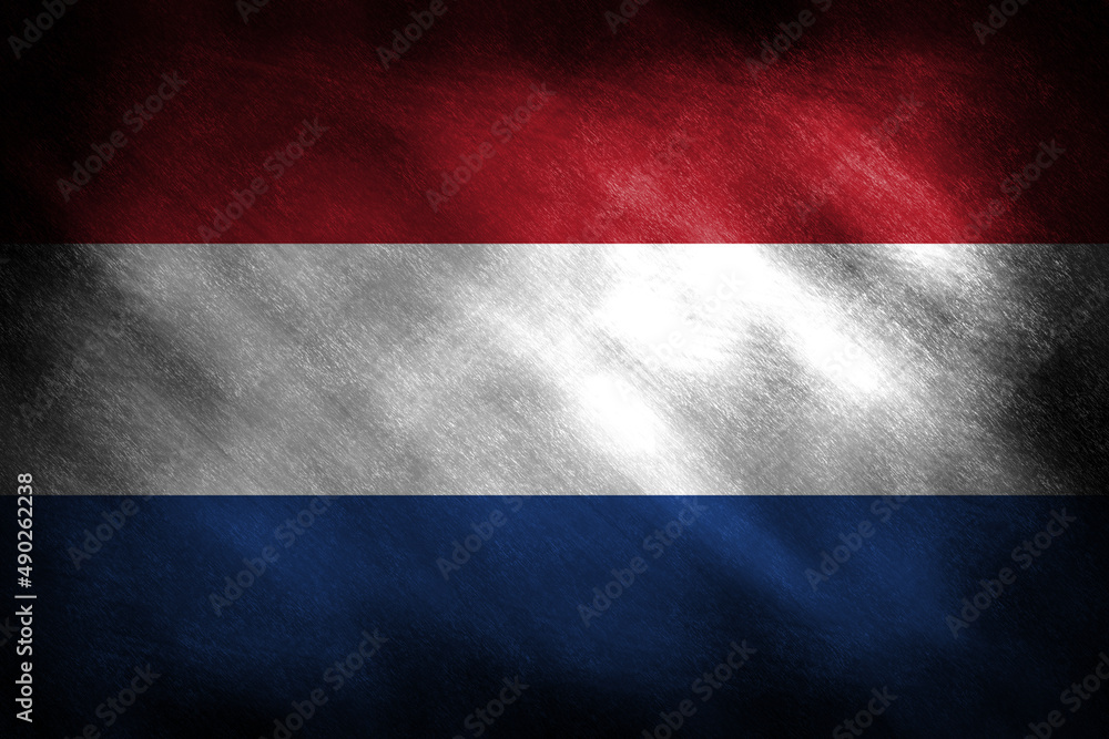 The flag of The Nethlerands on a blackboard background The flag of The Nethlerands on a blackboard background