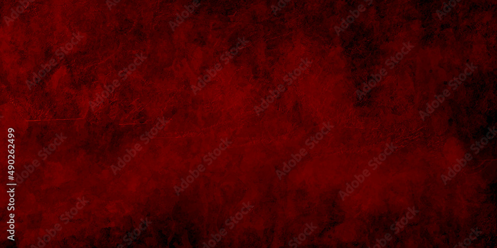 Red grunge texture and scratches concrete wall texture, Scary concrete wall texture as background. red smooth concrete wall background