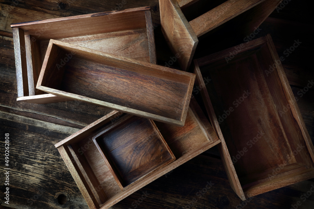 Various handmade mango wood boxes Various handmade mango wood boxes