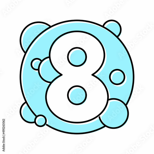 eighth number color icon vector illustration photo