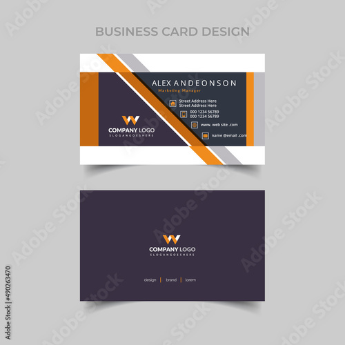 Vector Modern Creative and Clean Business Card Template, Modern horizontal name card, Flat Style Vector Illustration. Stationery Design and visiting card, Creative and professional business card.