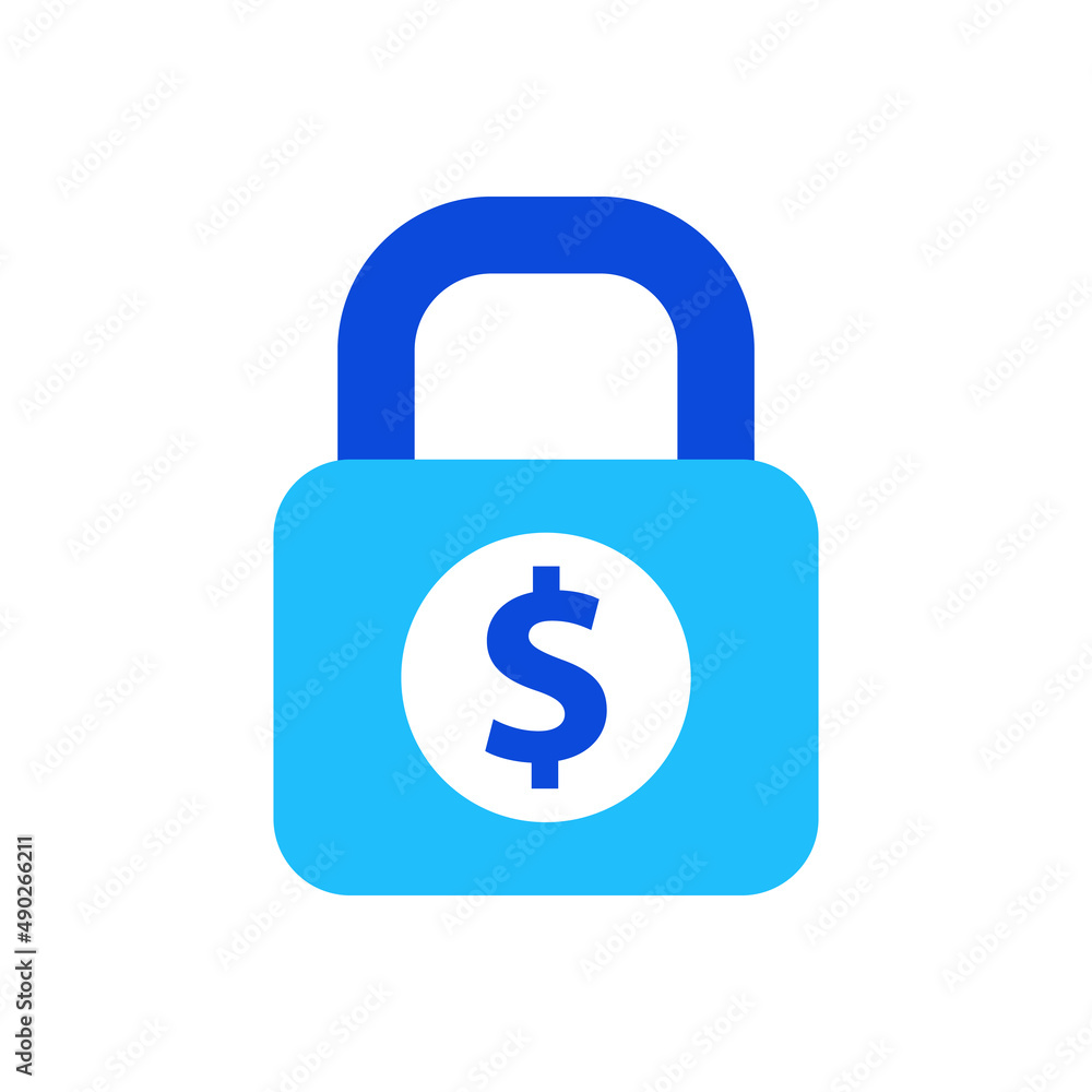 Secure payment icon vector graphic illustration in blue Secure payment icon vector graphic illustration in blue